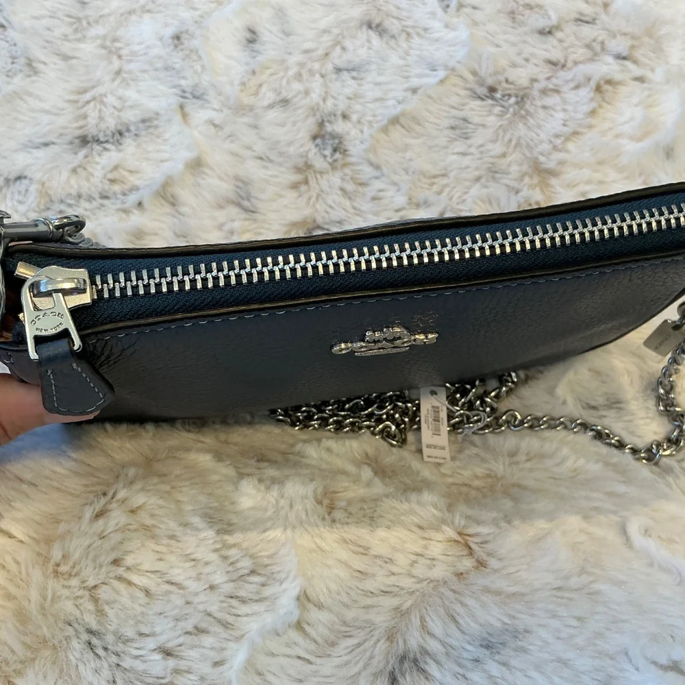 New Leather Coach Nolita 19 Bag With Coach Silver Shoulder Chain Strap - Picture 9 of 14